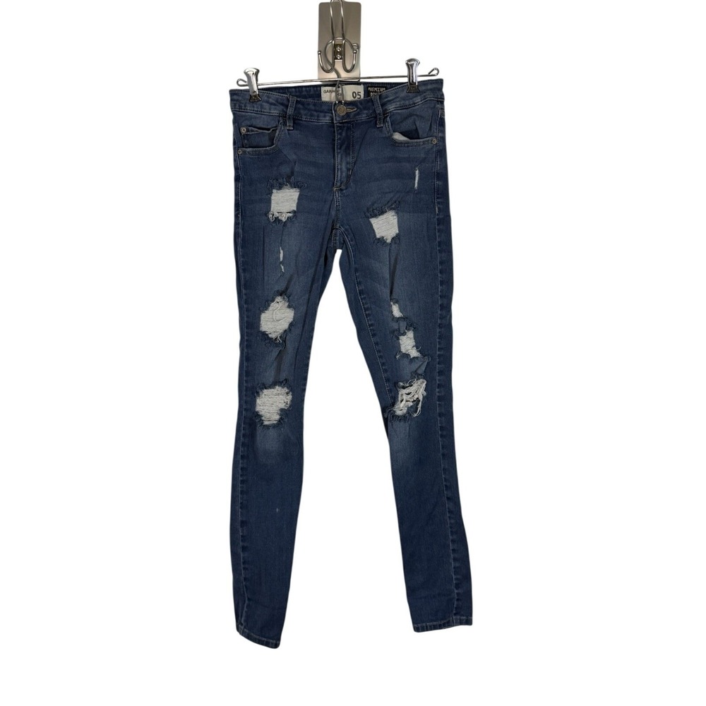 Garage Skinny Jeans High Rise Jegging Distressed Women's Size 5 Dark Wash